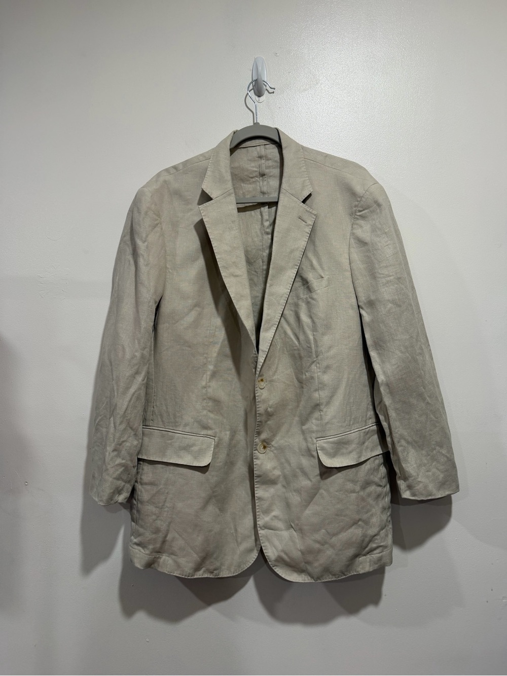 Azazie Men’s Beige 100% Linen Classic Fit Blazer Size 46